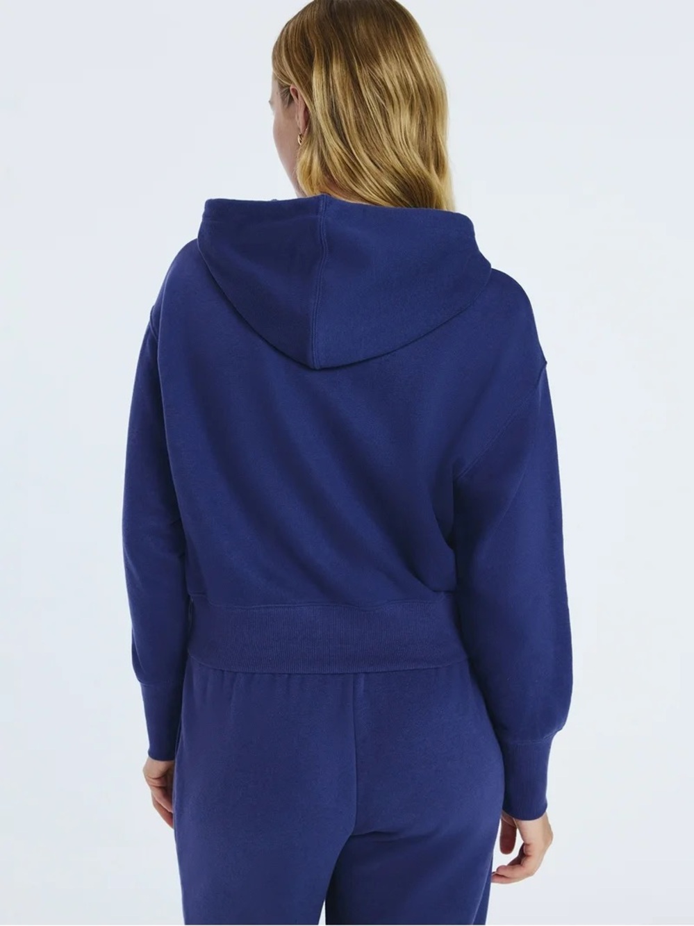 Free Assembly Women's Navy Daisy Embroidered Hoodie and Sweatpants 2pc Set - Picture 3 of 15